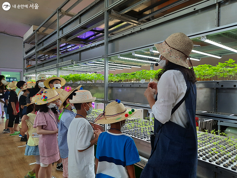 토요나들이에 참여한 가족은 서울시 농업기술센터 내 스마트팜, 아쿠아포닉스 등을 견학할 수 있다