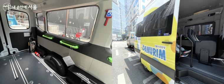 다누림미니밴은 내부 공간이 넓어 휠체어 탑승이 가능하다.