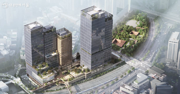 서울역 북부에 지상 38층의 복합단지가 2027년 들어설 예정이다.