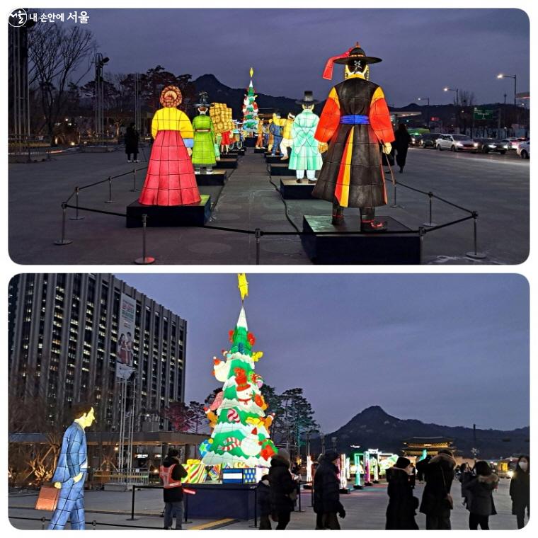 광장을 채운 2022 서울 빛초롱의 작품들 ⓒ이선미  