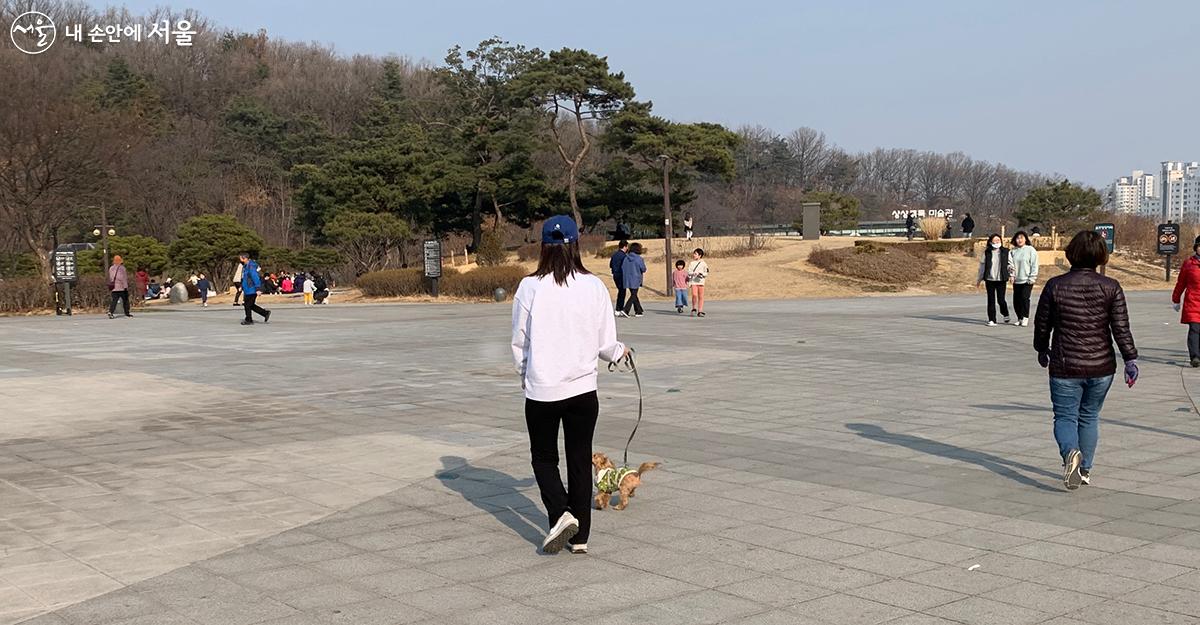 북서울꿈의숲에서 반려견과 산책하는 시민들 ©김수정