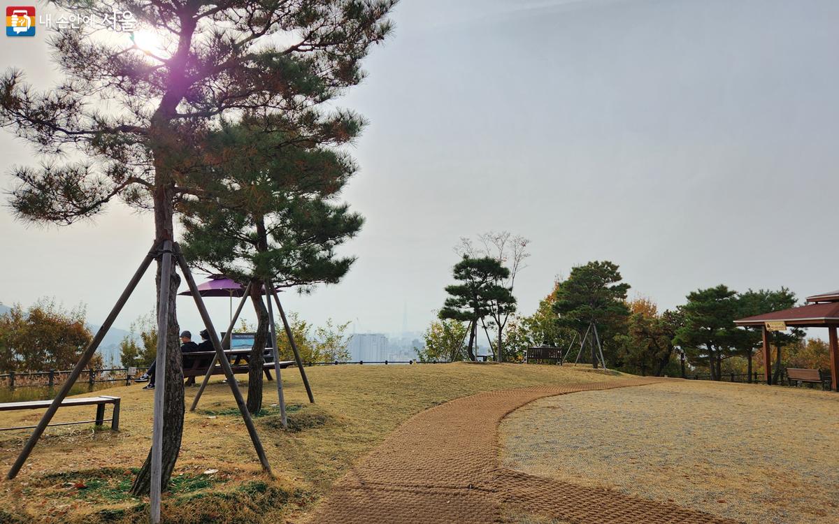 완만한 산세의 배봉산 정상부 공원 ©김미선