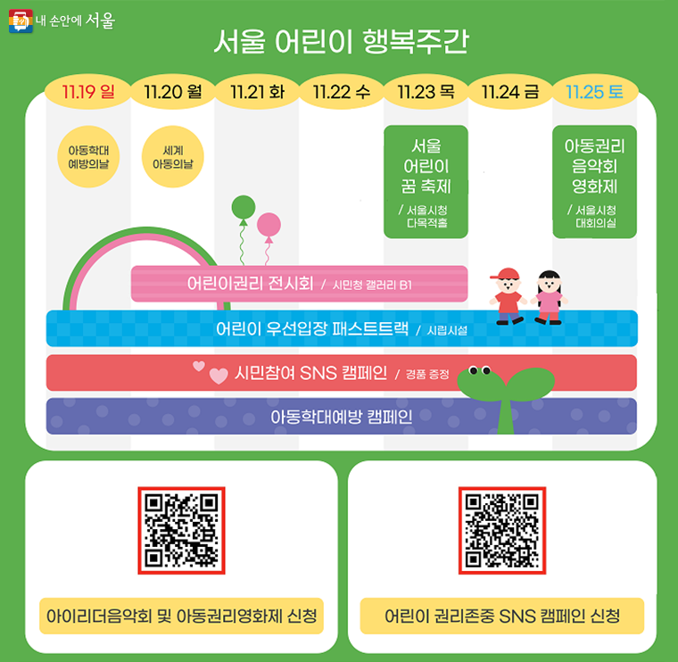 '서울 어린이 행복주간' 프로그램 운영