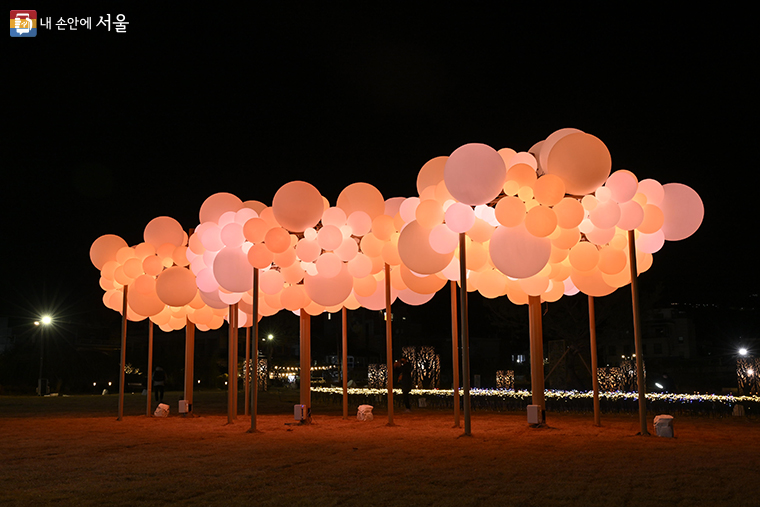 야간 사진 명소로 주목받고 있는 열린송현녹지광장의 ‘송현동 솔빛축제’