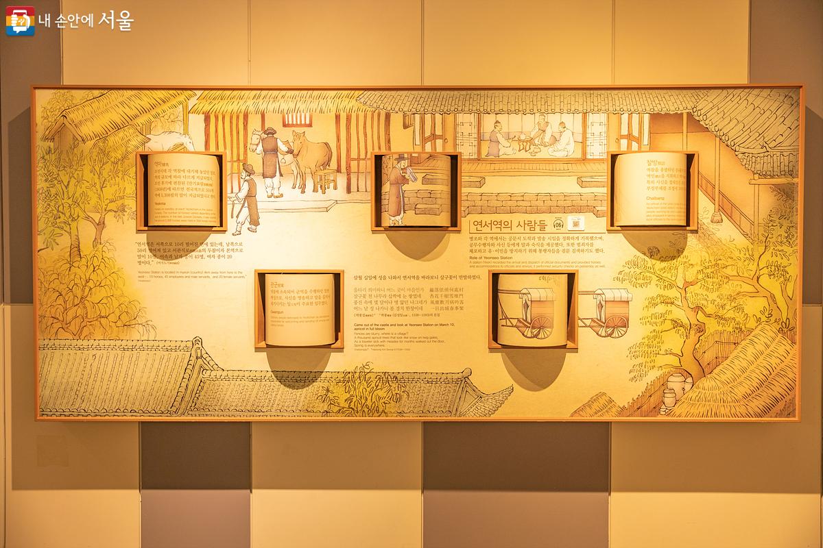 '역'과 '참'등 조선시대 각 길목으로 향하던 관문의 역할을 했던 은평구의 역사이야기가 잘 소개되어 있다