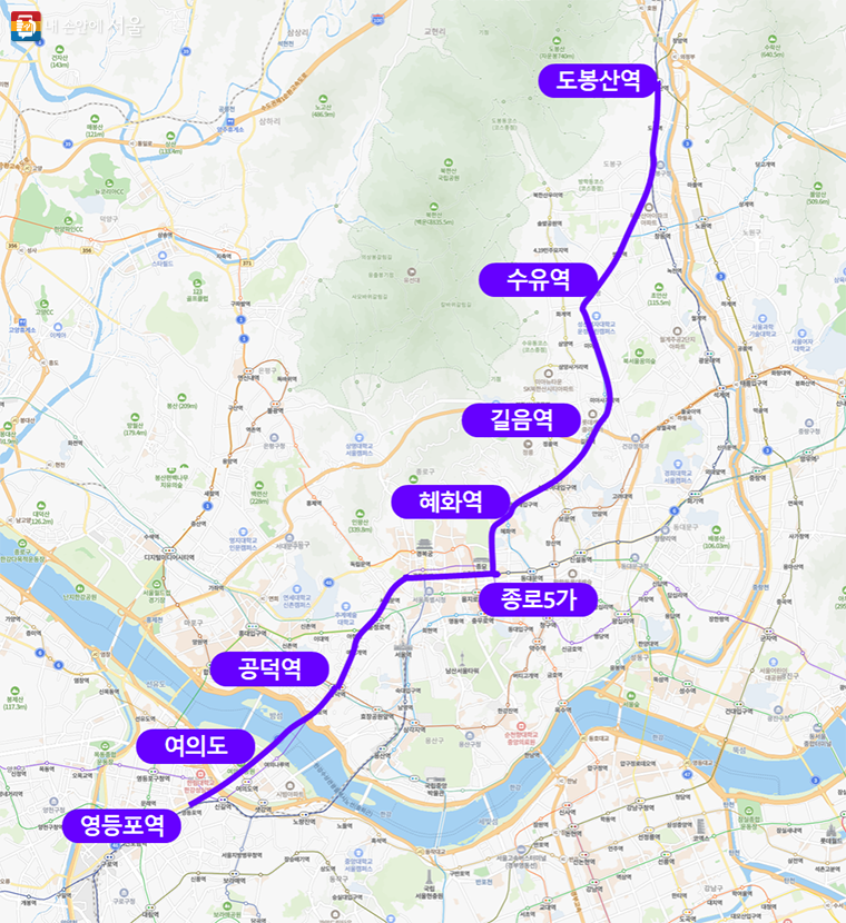 새벽 자율주행버스 운행 예상 노선도