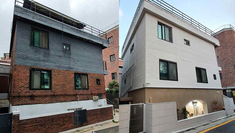 건물외벽 및 담장 재료변경을 통한 도시미관 개선 사례