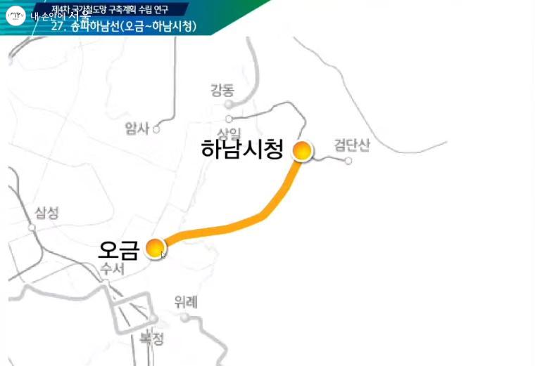 서울지하철 3호선 연장선인 송파하남선 Ⓒ국토교통부