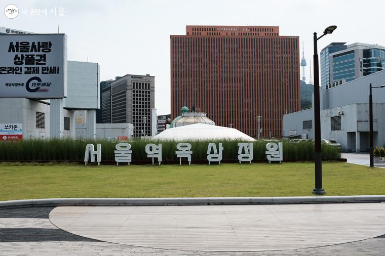 서울역 옥상정원에서 남산과 N서울타워가 보인다 ⓒ김아름