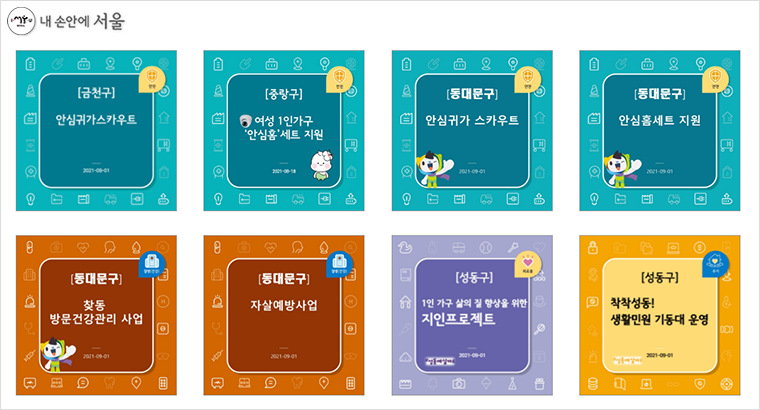 ‘지원제도’에서는 1인가구 문제를 해결하기 위한 서울시와 자치구의 정책정보가 담겼다.