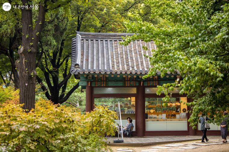 덕수궁이 울긋불긋 가을색으로 갈아입고 있다. 대한문 우측에 자리 잡은 카페 안 담소를 나누고 있는 시민의 모습에 여유가 흐른다