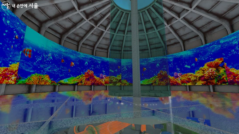 수상갤러리 내부 – 360° LED 영상 표출