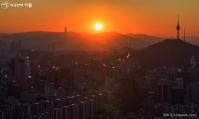 안산 봉수대에서 바라본 2022년 임인년 새해