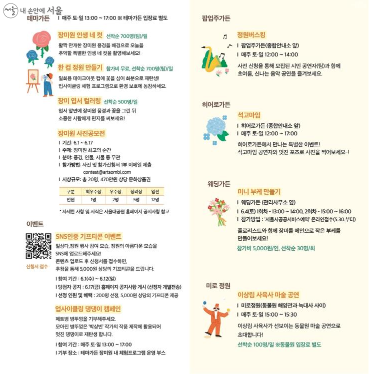 서울대공원 <일상다,정원> 주요 프로그램