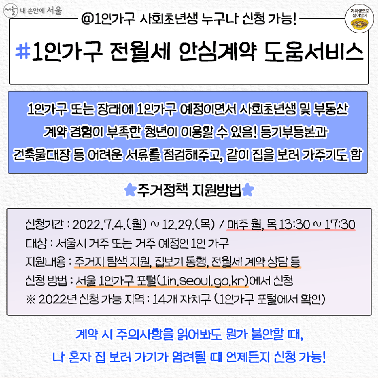 #5 1인가구 사회초년생 누구나 신청 가능!