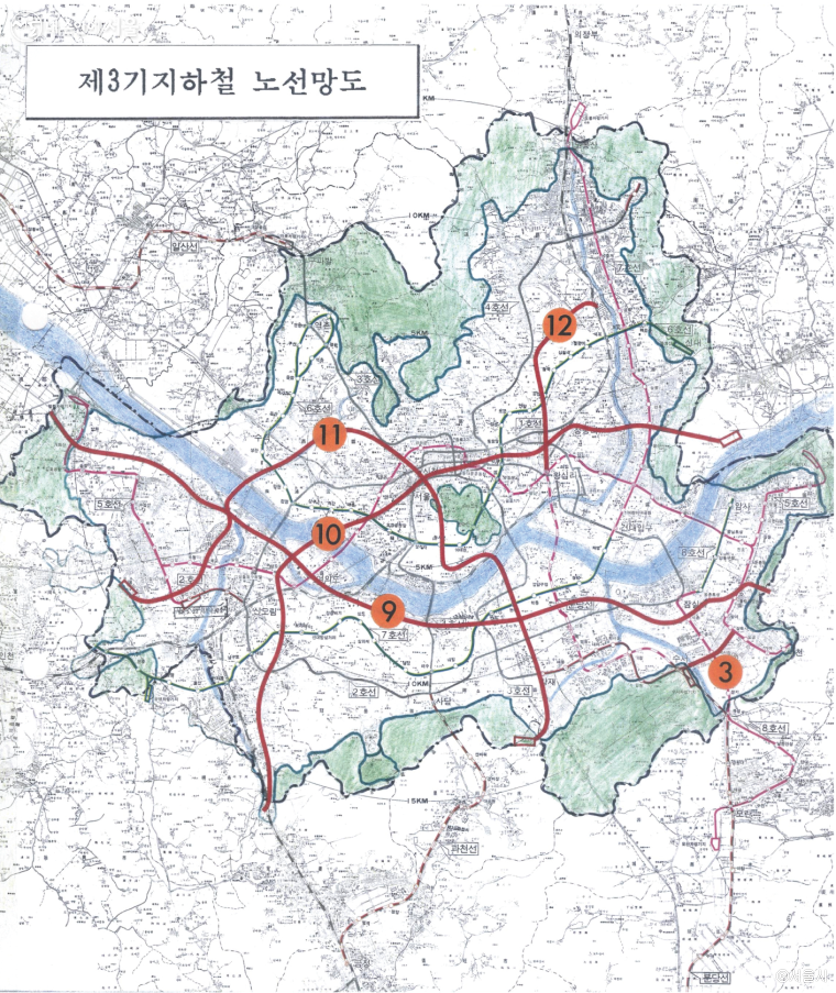 12호선이 포함된 과거 서울 3기 지하철 노선도 ©서울시