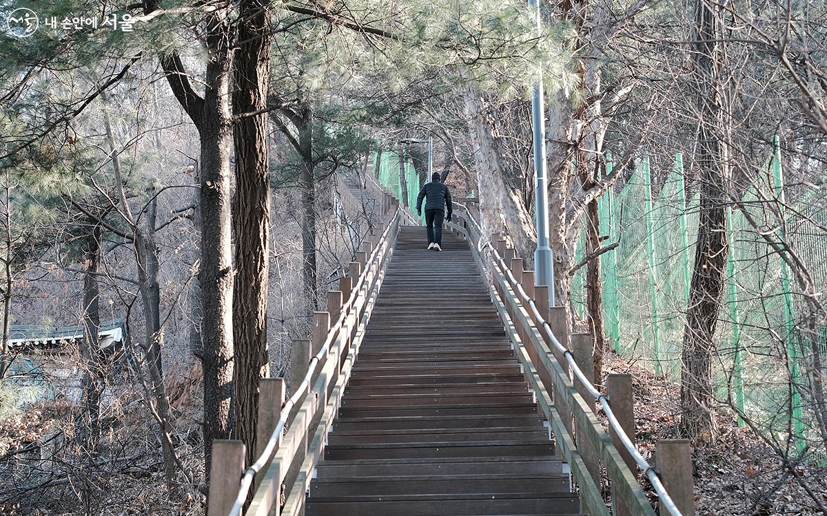 서달산으로 오르는 이 계단은 이번 걷기 길에서 가장 힘든 곳이 아닌가 싶다. 무리하지 말고 차근차근 오르도록 하자. ⓒ김아름
