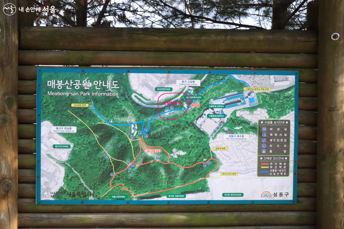 매봉산 맨발황톳길 안내 지도 ⓒ노인숙