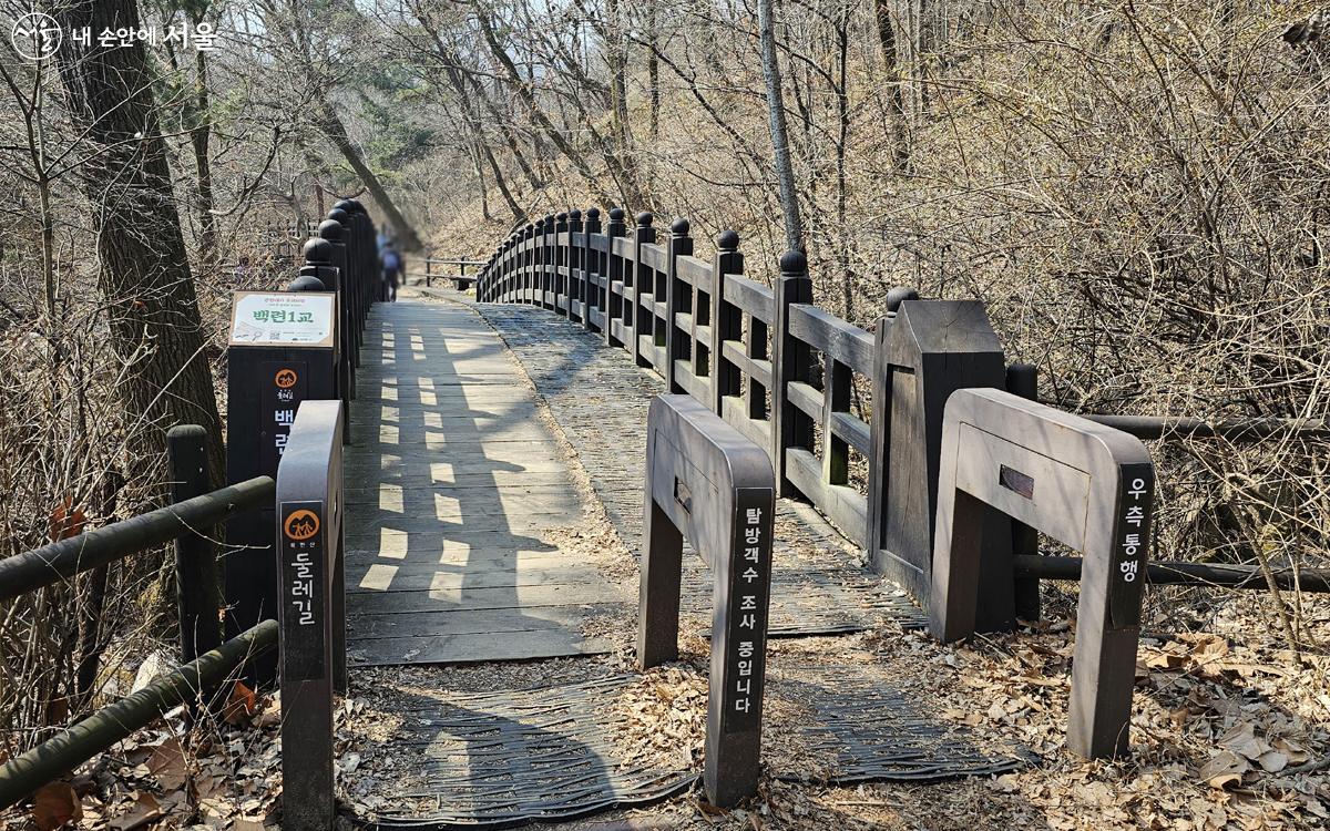 백련1교에 있는 미션을 확인한다. ⓒ김미선