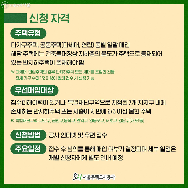 2023년 반지하주택 매입 신청 자격