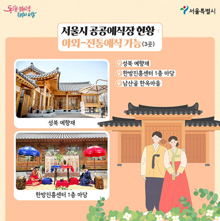 서울시 공공예식장 현황, 전통예식 가능한 3곳