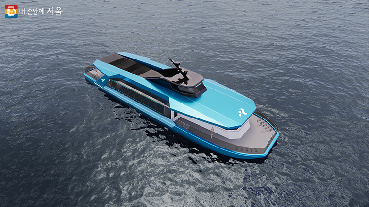 ‘한강 리버버스’가 내년 9월 운항을 목표로 본격 추진된다. 위는 한강 리버버스 디자인(안)