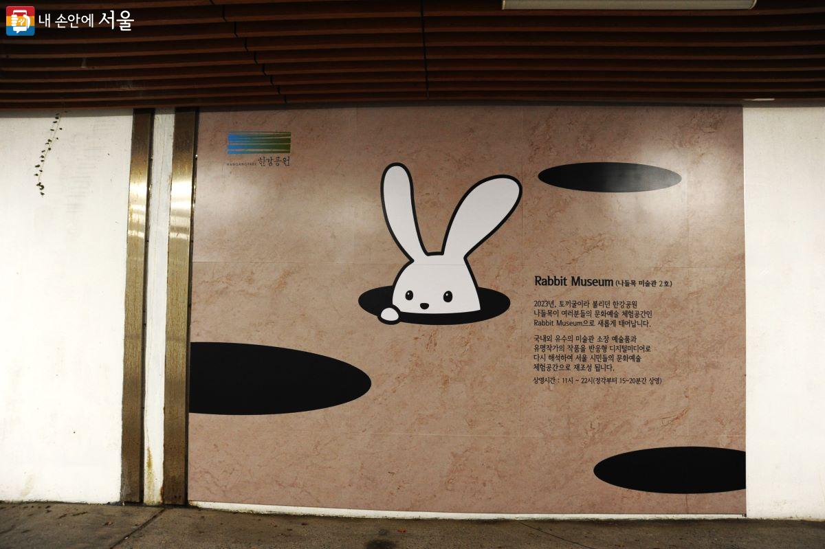 잠실나들목이 ‘제2호 래빗뮤지엄(Rabbit Museum, 나들목 미술관)’임을 알리는 영상 ©조수봉