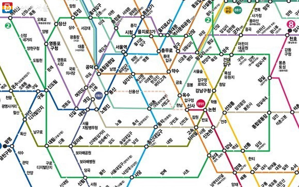 기존의 지하철 노선도 ⓒ서울교통공사