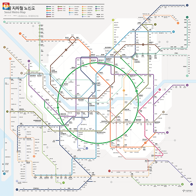 모두가 읽기 쉬운 새로운 지하철 노선도안 ⓒ서울교통공사