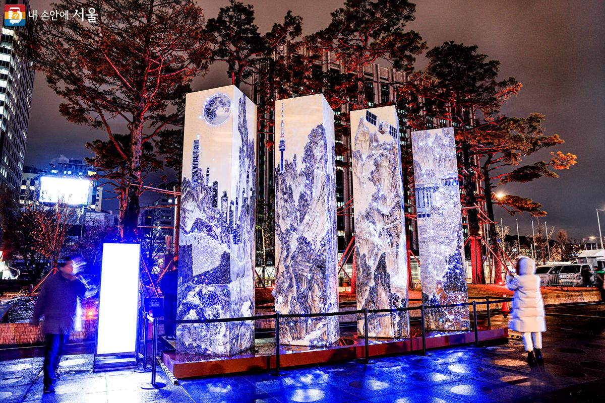 조선초기 화가 안견이 인평대군의 꿈 속 풍경을 그린 <몽유도원도>을 모티브로 만든 작품 <영원한 빛 - 21C 몽유도원도> ⓒ박우영