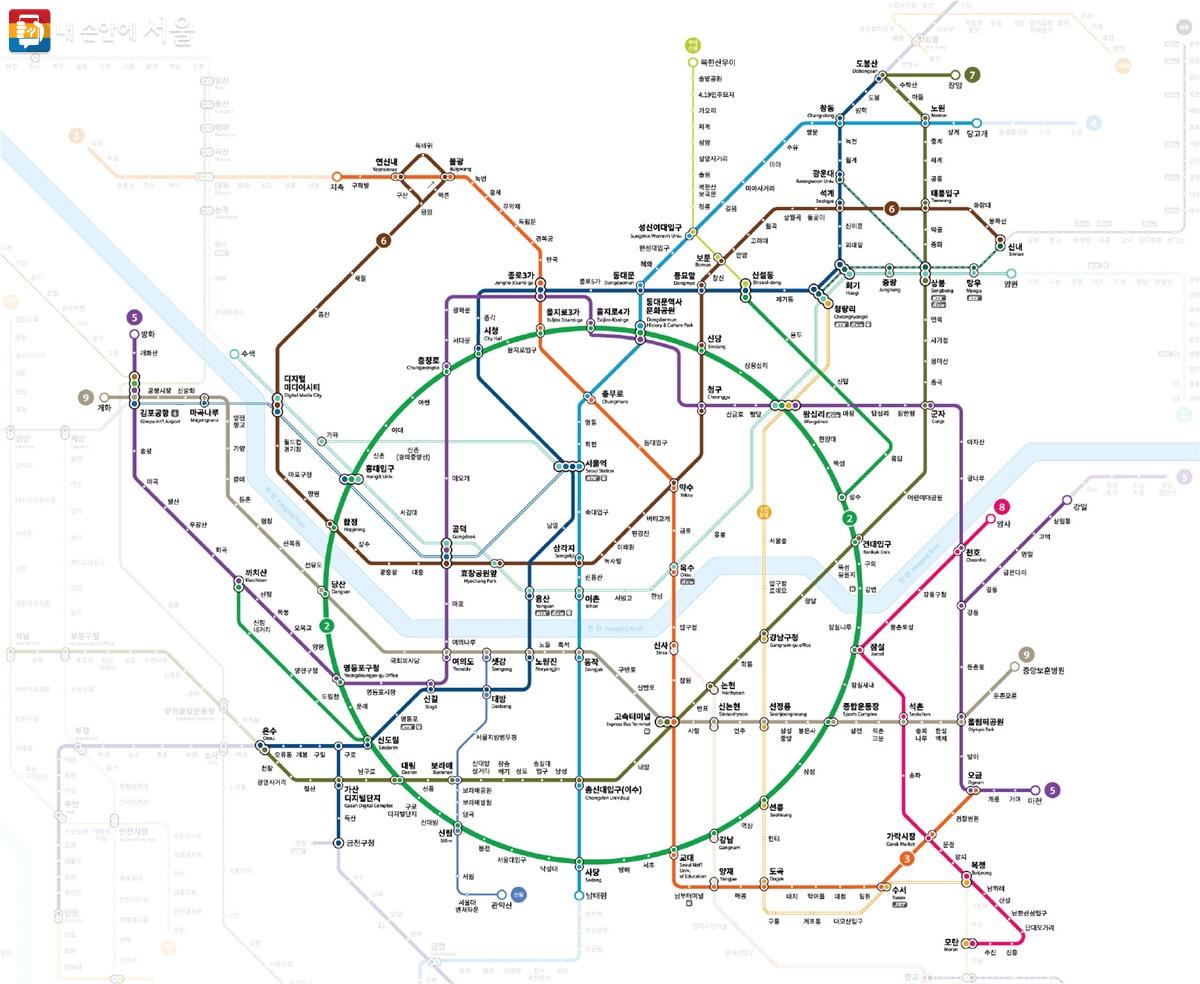 기후동행카드 이용이 가능한 지하철 서울노선도 ©서울시