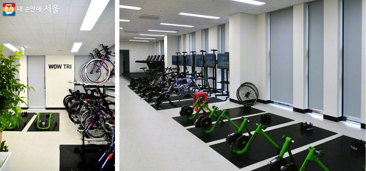 사이클링 & 트라이애슬론 트레이닝센터에서 자전거 강습을 받을 수 있다. ©이봉덕    