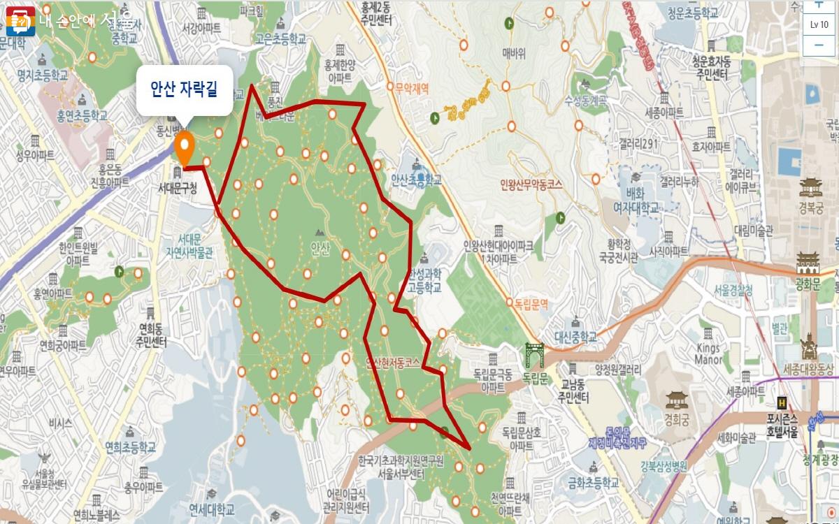 안산 자락길은 서대문구 주민뿐만 아니라 서울 전 지역에서 즐겨 찾는 매력적인 명소로 거듭나고 있다. ⓒ서울둘레길 안내센터