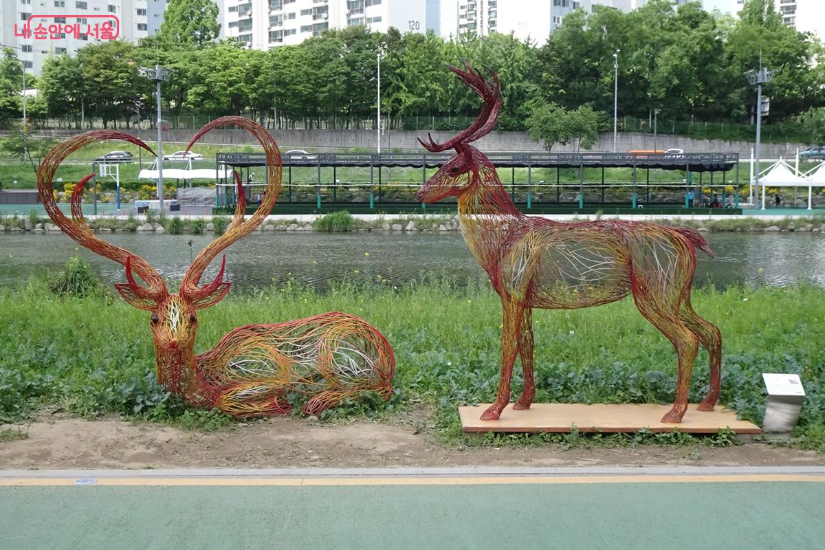 자전거 여행을 더욱 즐겁게 해 주는 천변 조각 작품 ⓒ김종성