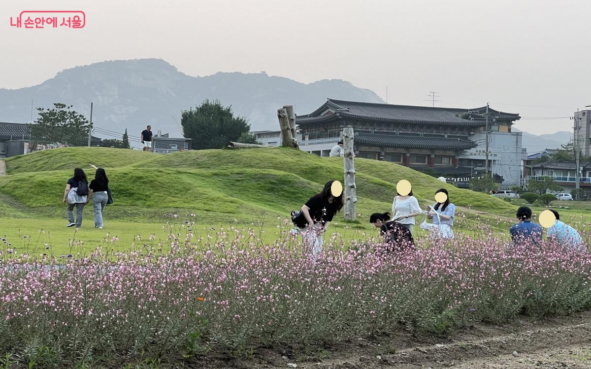 저녁 9시 가까운 시간에도 열린송현녹지광장에서 여유를 즐기는 시민들이 많았다. ©박지영