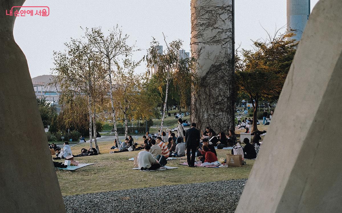 뚝섬한강공원에서 여가를 즐기는 시민들. 여느 장소보다 가을 분위기가 물씬했다. ©김아름