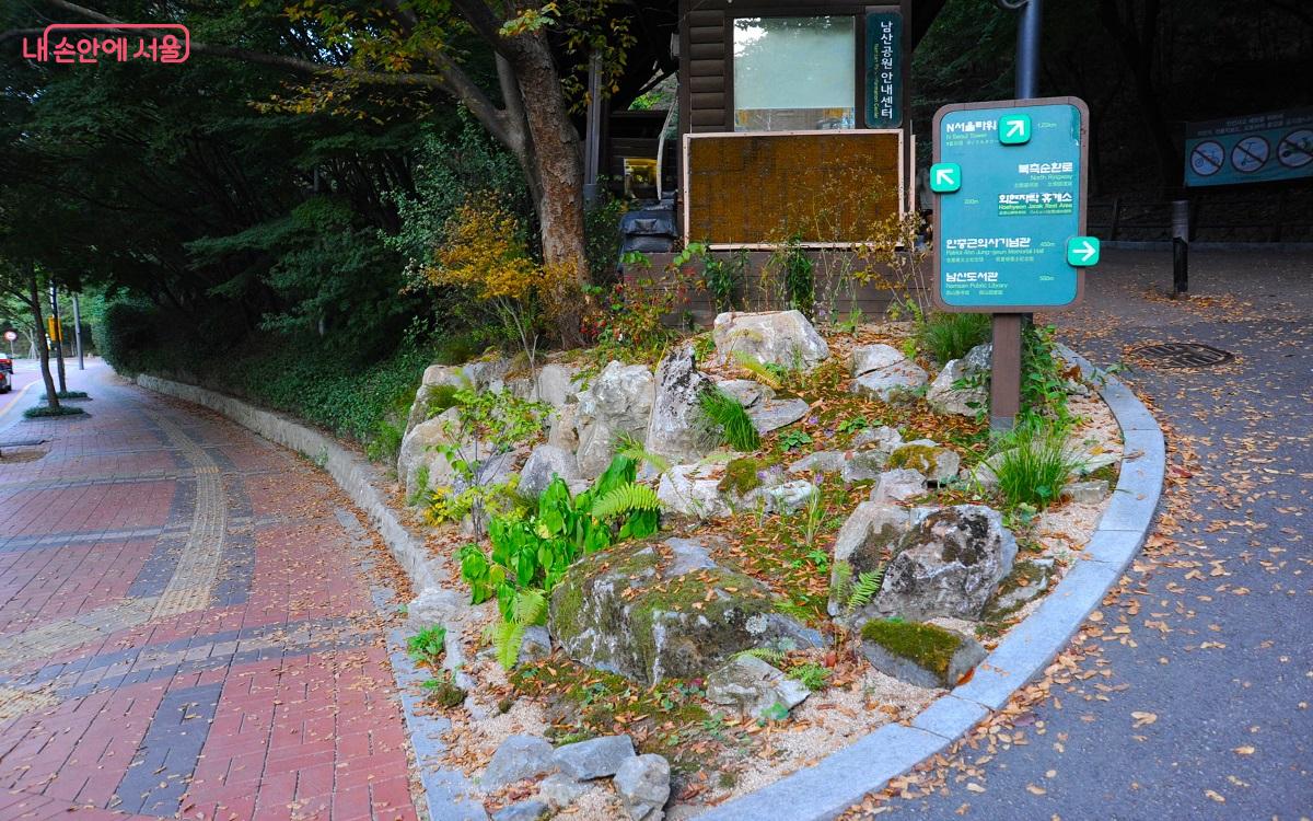 백범광장 쪽 북측순환로, 김명윤 작가의 ‘자연산책, 남산숲길에서 여유를 찾다’ ⓒ조수봉