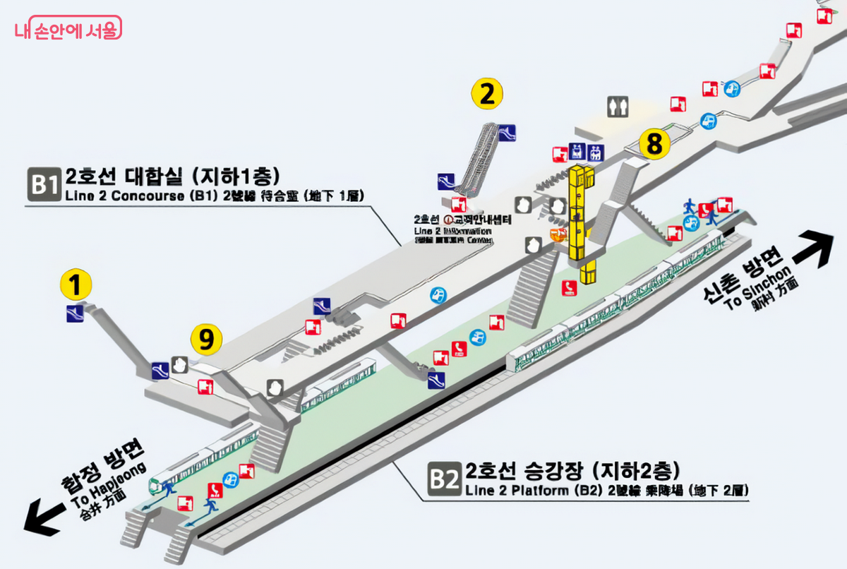 2호선 홍대입구역 내부구조도 ©서울교통공사