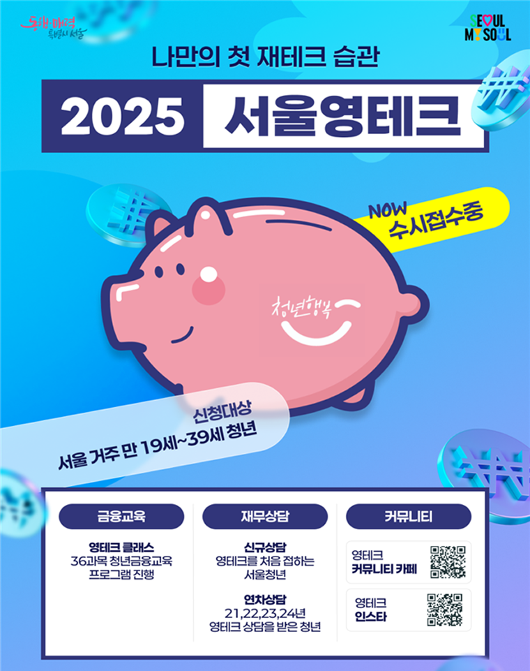 서울 청년의 자산형성을 지원하는 '서울영테크2.0'이 3월부터 본격 가동된다.