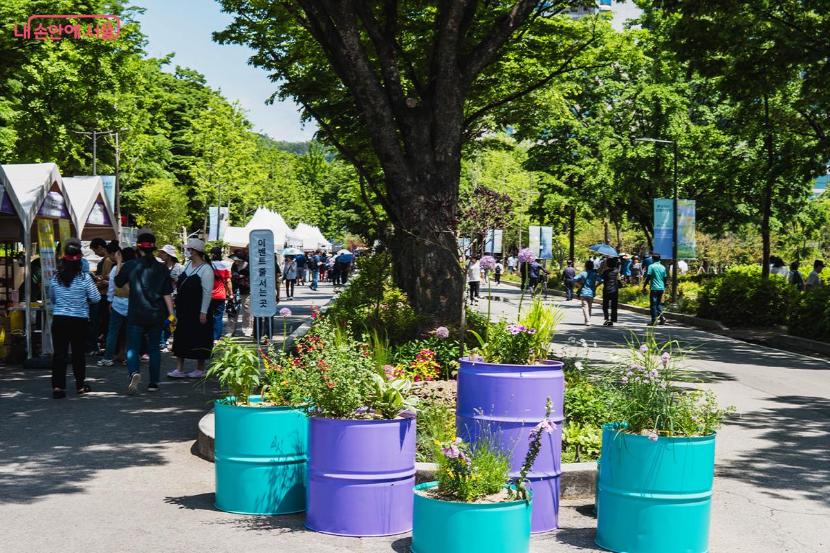 식물로 꾸며진 보라매공원 초입 보행로 Ⓒ최승훈
