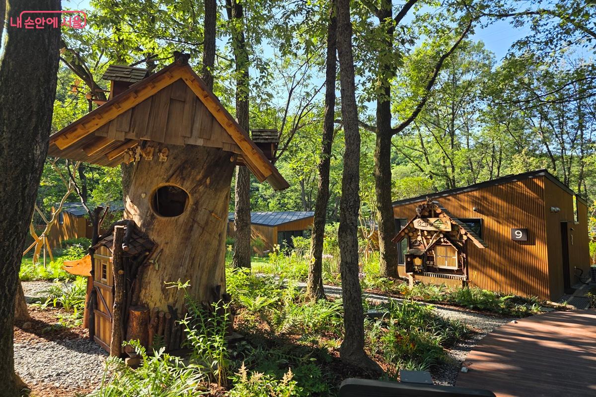 통나무 안을 비워 내 안에 사람이 들어갈 수 있게 만든 조형물 &copy;구정숙