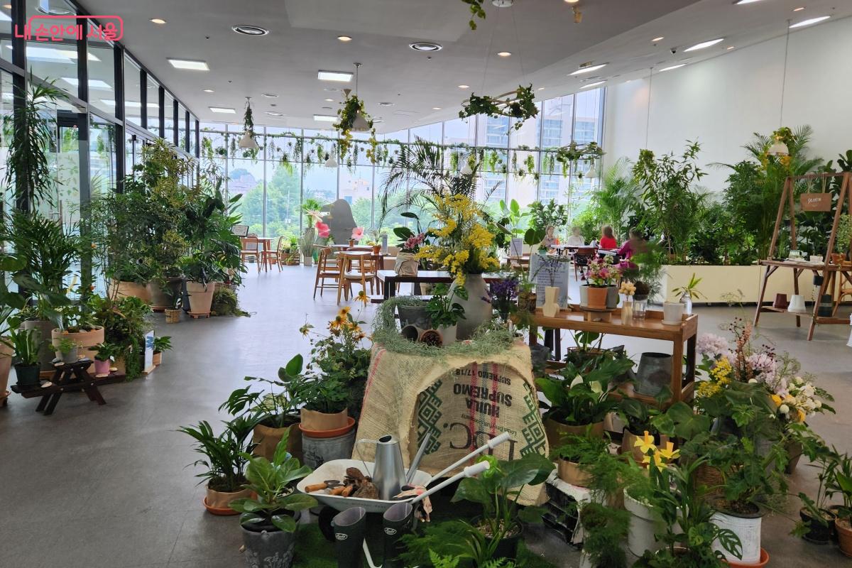 플랜테리어로 꾸며진 이곳은 누구나 방문해서 휴식할 수 있는 장소다. ©김미선