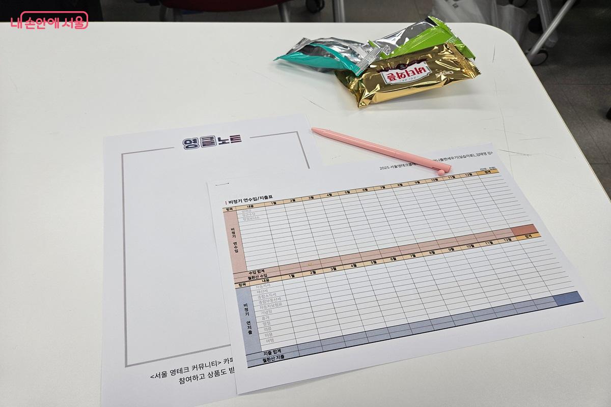 ‘맞춤형 머니 플랜 세우기’ 실습을 위한 자료가 제공되었다. ©김진호