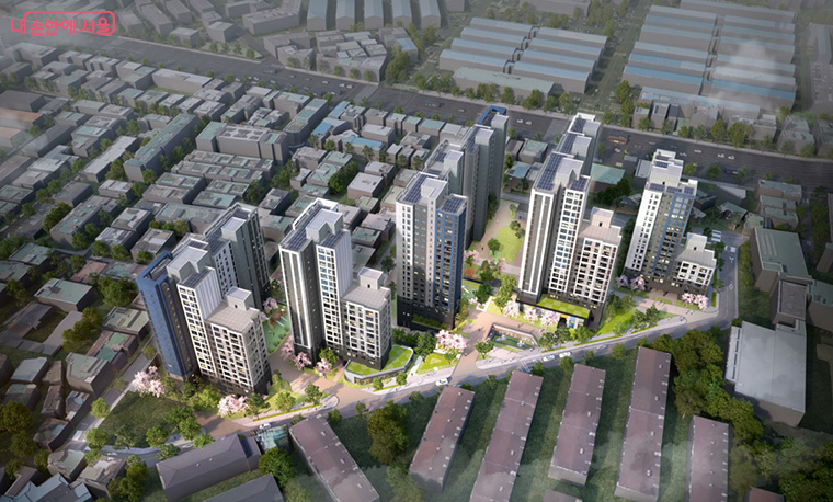 금천구 시흥동 943번지 일대 모아주택(592세대 예정) 조감도