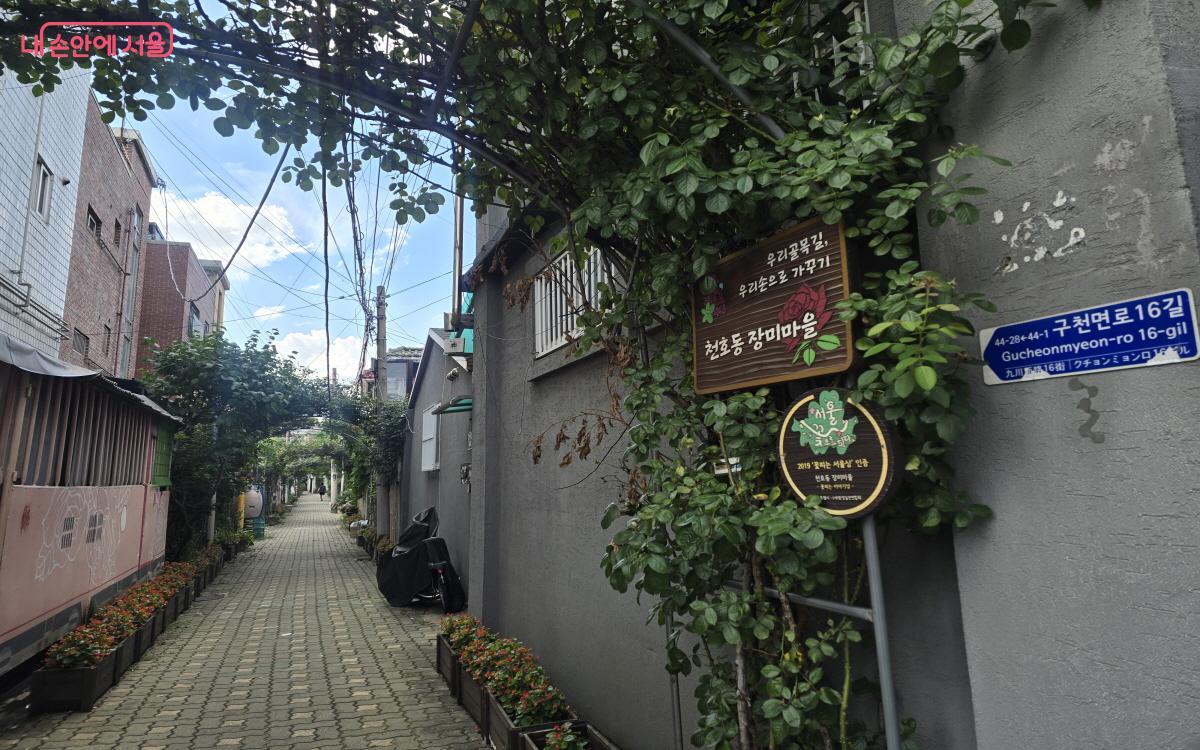 천호역 1번 출구로 나와 천호동 장미마을을 지나 광진교 쪽으로 걸어가 봤다. ©염지연