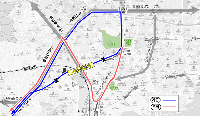  유형2 : 고가 편도 통과 (600, 602)
