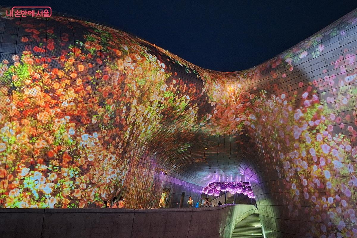 국내 대표 디지털 디자인&아트 컴퍼니 디스트릭트(d’strict)의 'Eternal Nature(이터널 네이처)'는 자연의 물성과 에너지를 디지털 기술로 재해석한 작품이다. ©정향선 