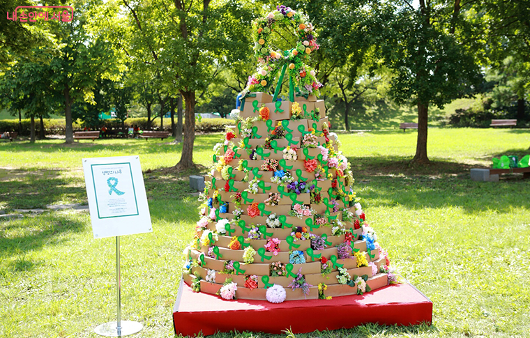 장기 기증자들의 이름으로 꾸며진 생명나눔나무 