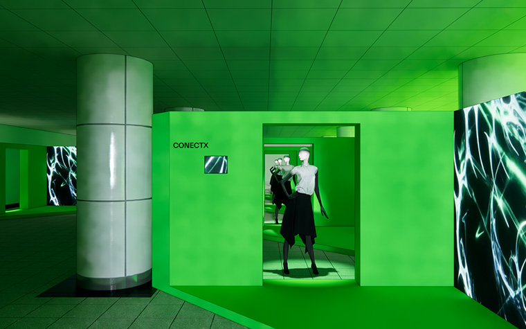 'AI가 빛으로 만든 옷' 신당역 지하가 패션 체험 공간으로 변신