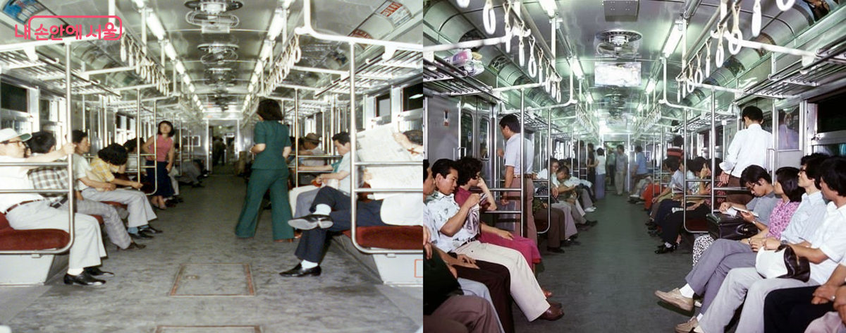 선풍기가 달린 과거의 전동차 모습 ©국가기록원